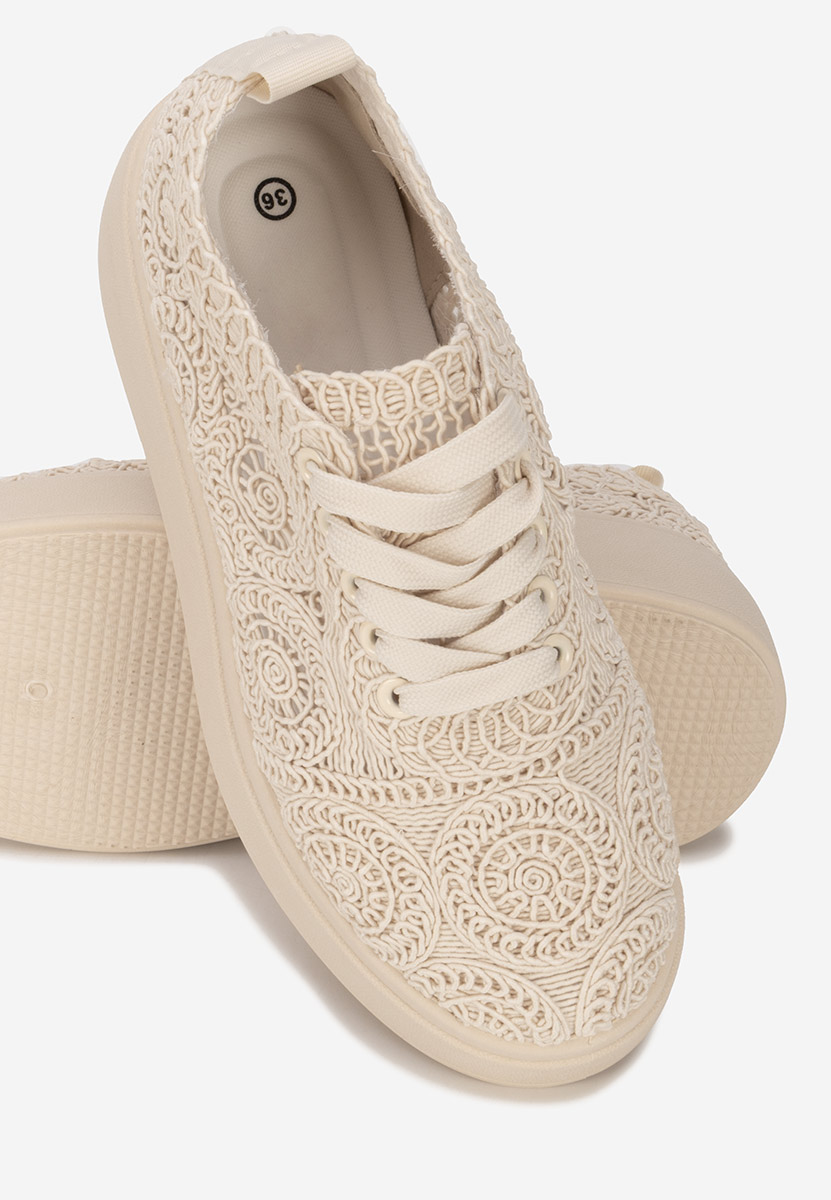 Beżowe sneakersy na platformie Anneira