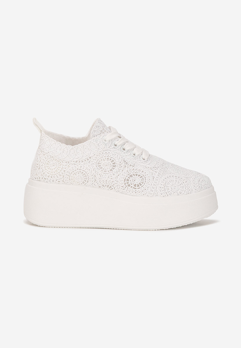 Białe sneakersy na platformie Anneira