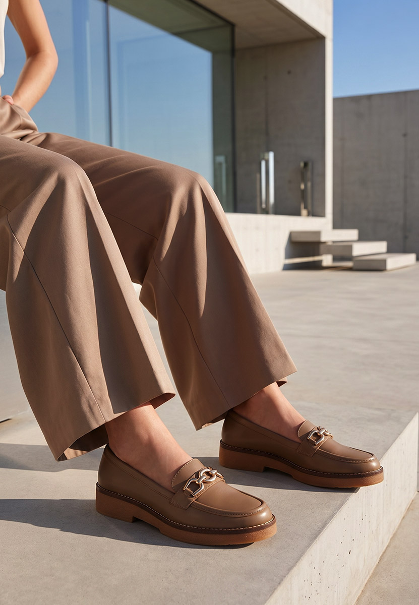 Khaki mokasyny damskie Calisteia