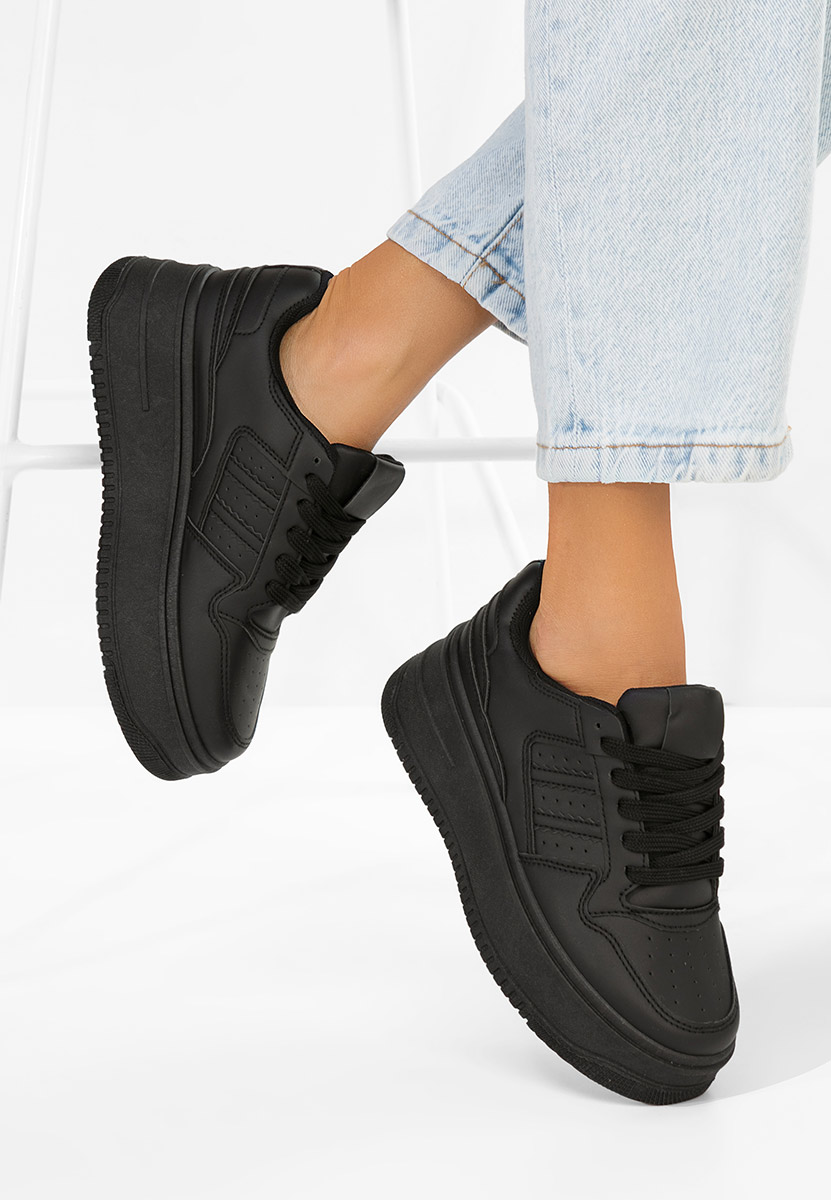 Czarne sneakersy na platformie Liorna