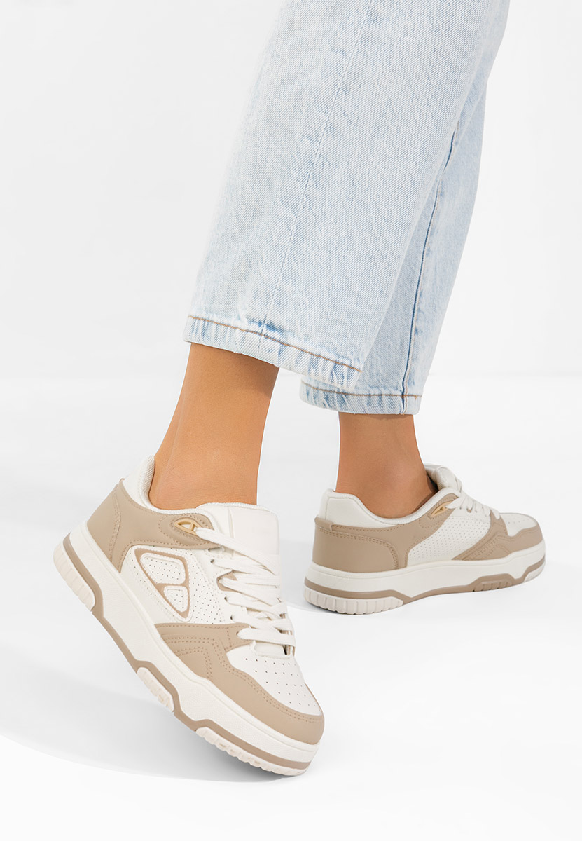 Khaki sneakersy na platformie Damarya