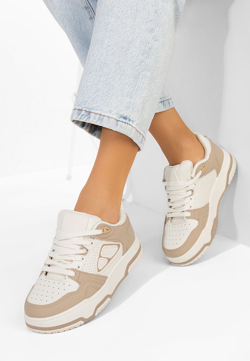Khaki sneakersy na platformie Damarya