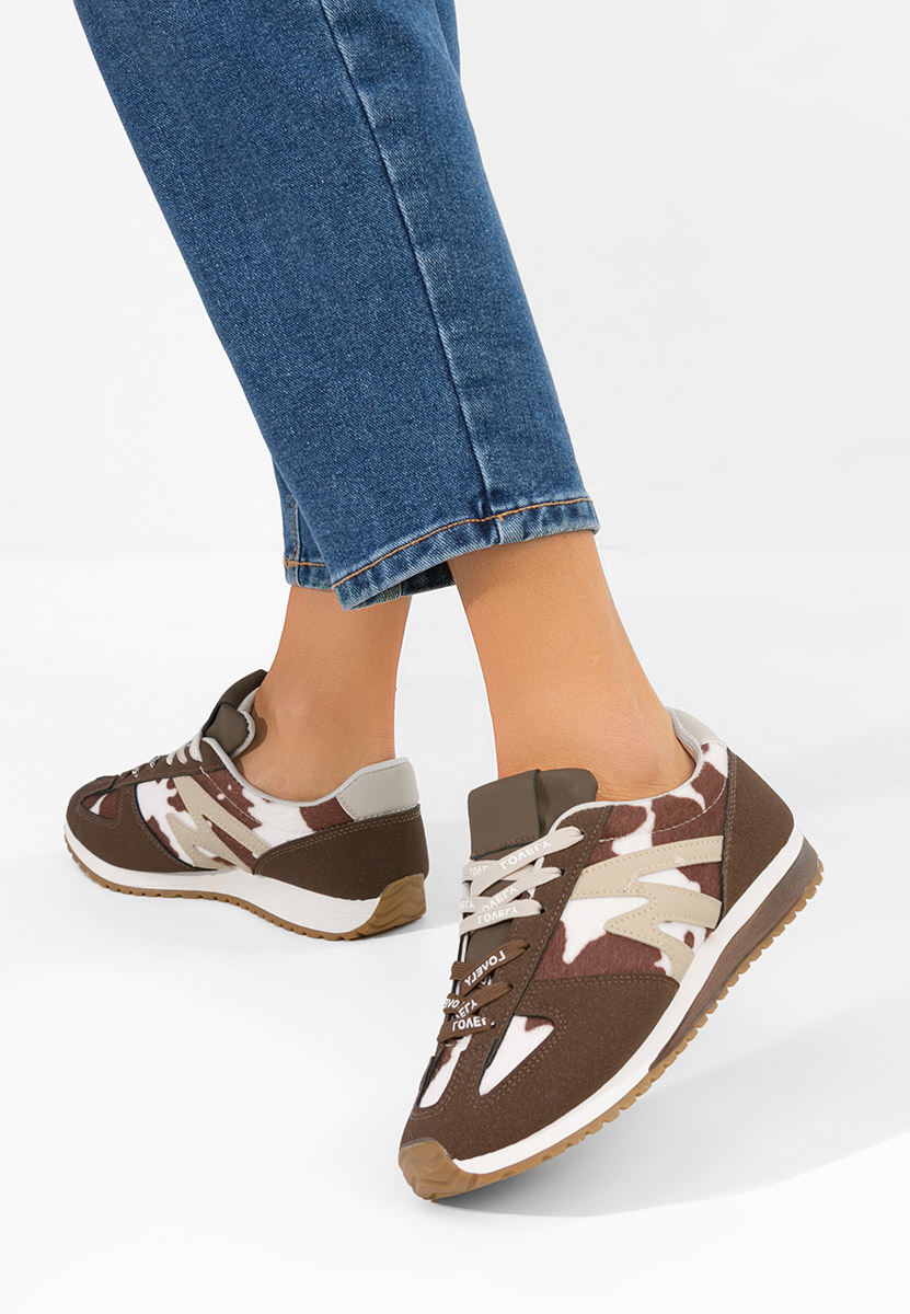 Brązowe sneakersy damskie Jeina V2