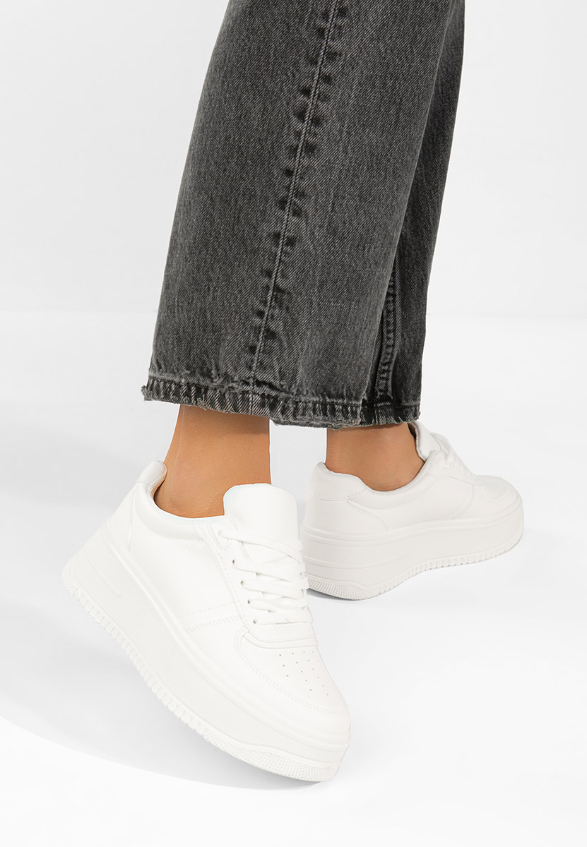 Białe sneakersy na platformie Seminia