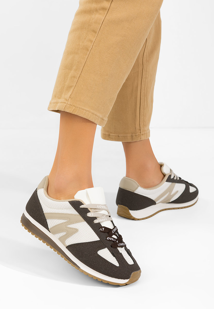 Brązowe sneakersy damskie Jeina