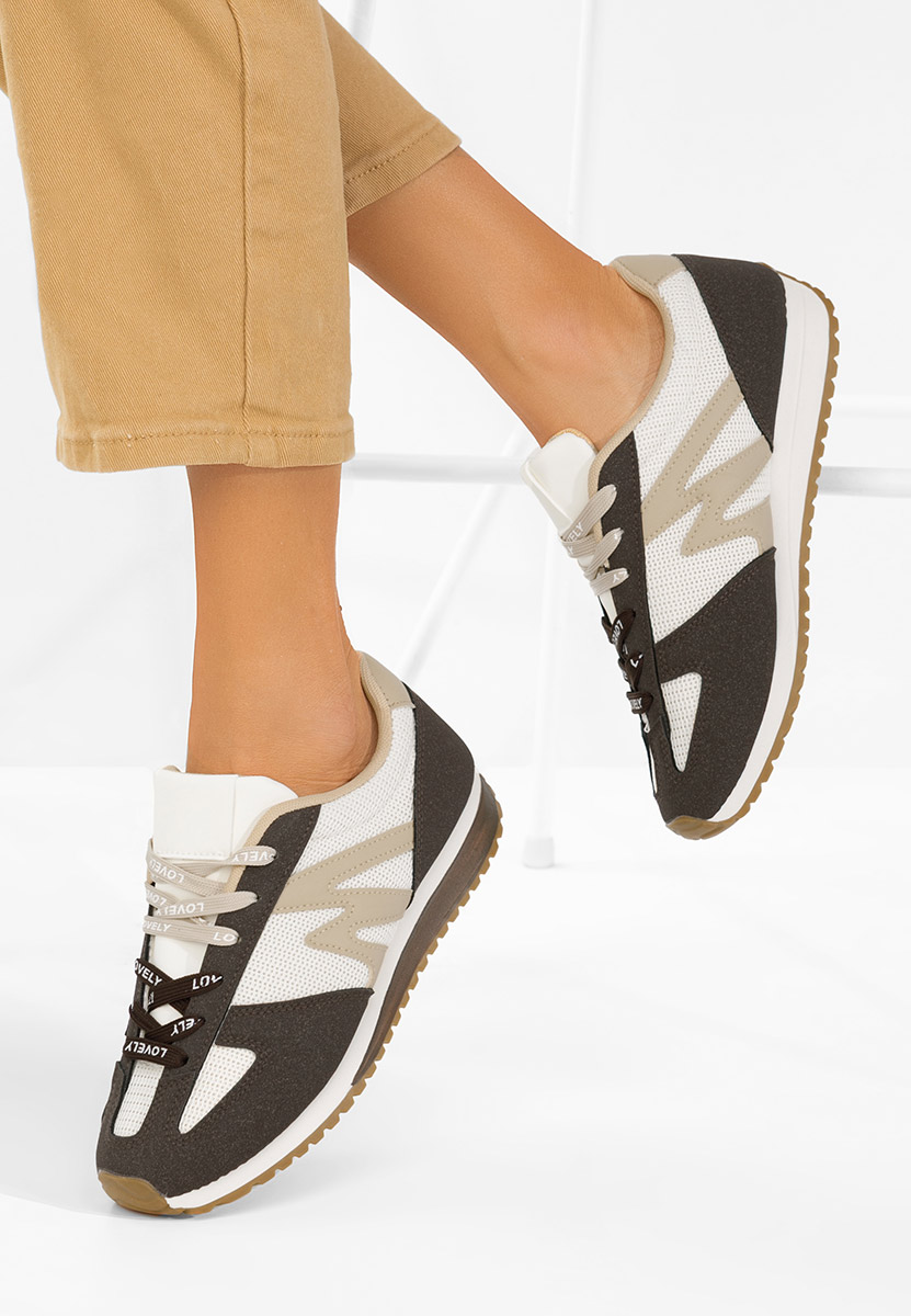Brązowe sneakersy damskie Jeina