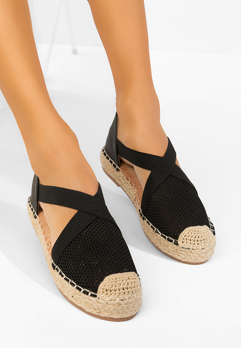 Czarne espadryle damskie Fensy