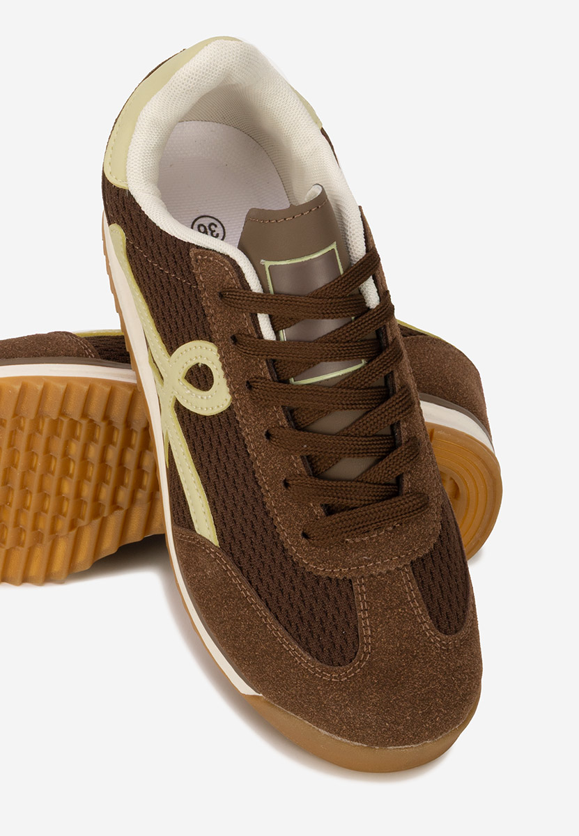 Brązowe sneakersy damskie Ferrelia