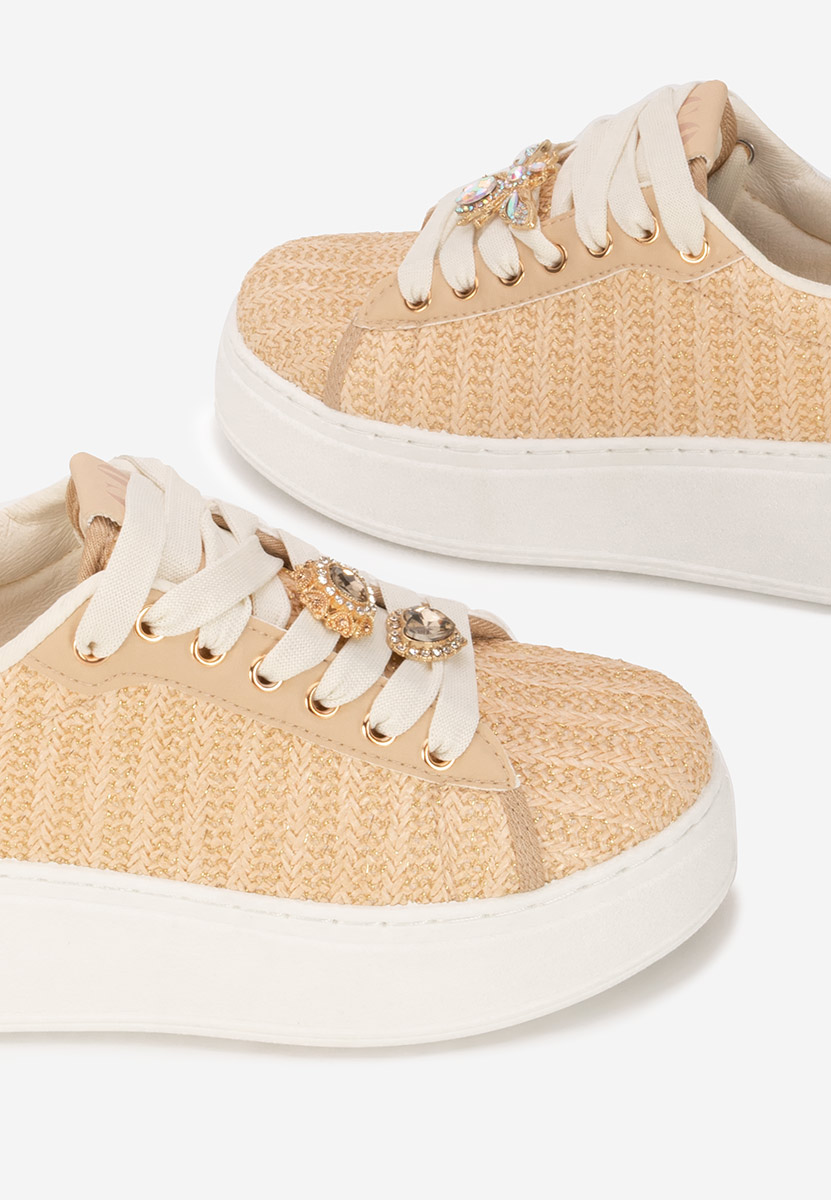 Beżowe sneakersy na platformie Havania V2