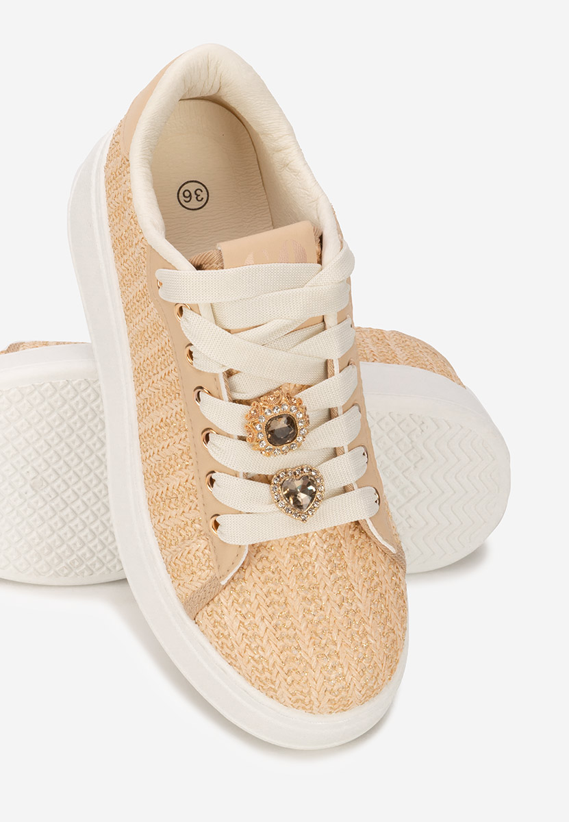 Beżowe sneakersy na platformie Havania V2