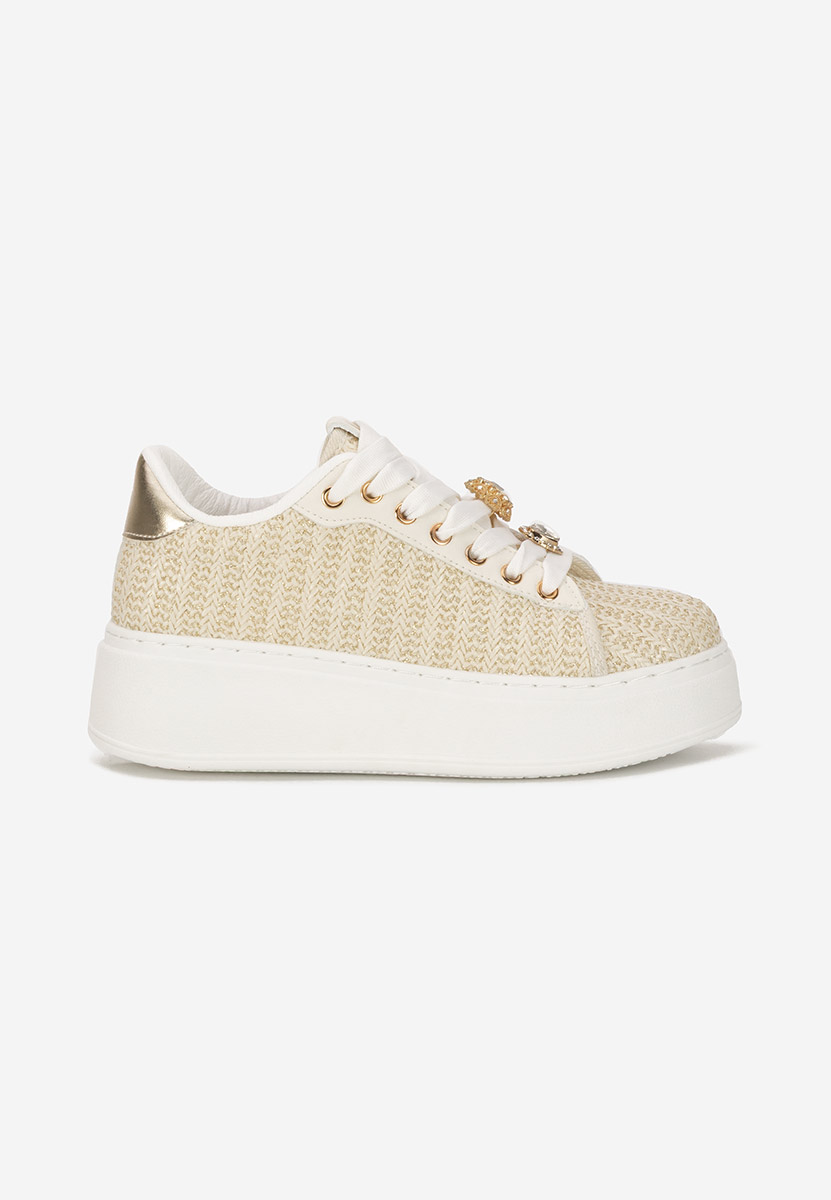 Beżowe sneakersy na platformie Havania