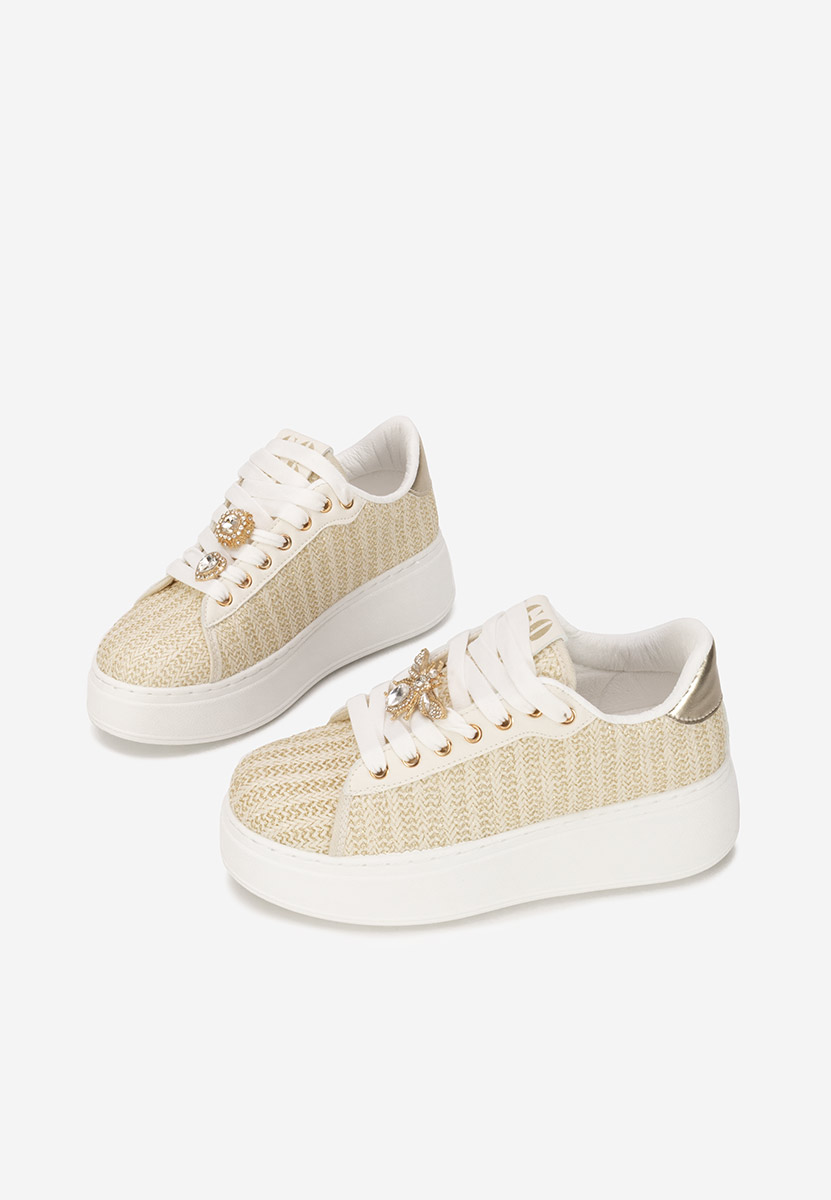 Beżowe sneakersy na platformie Havania