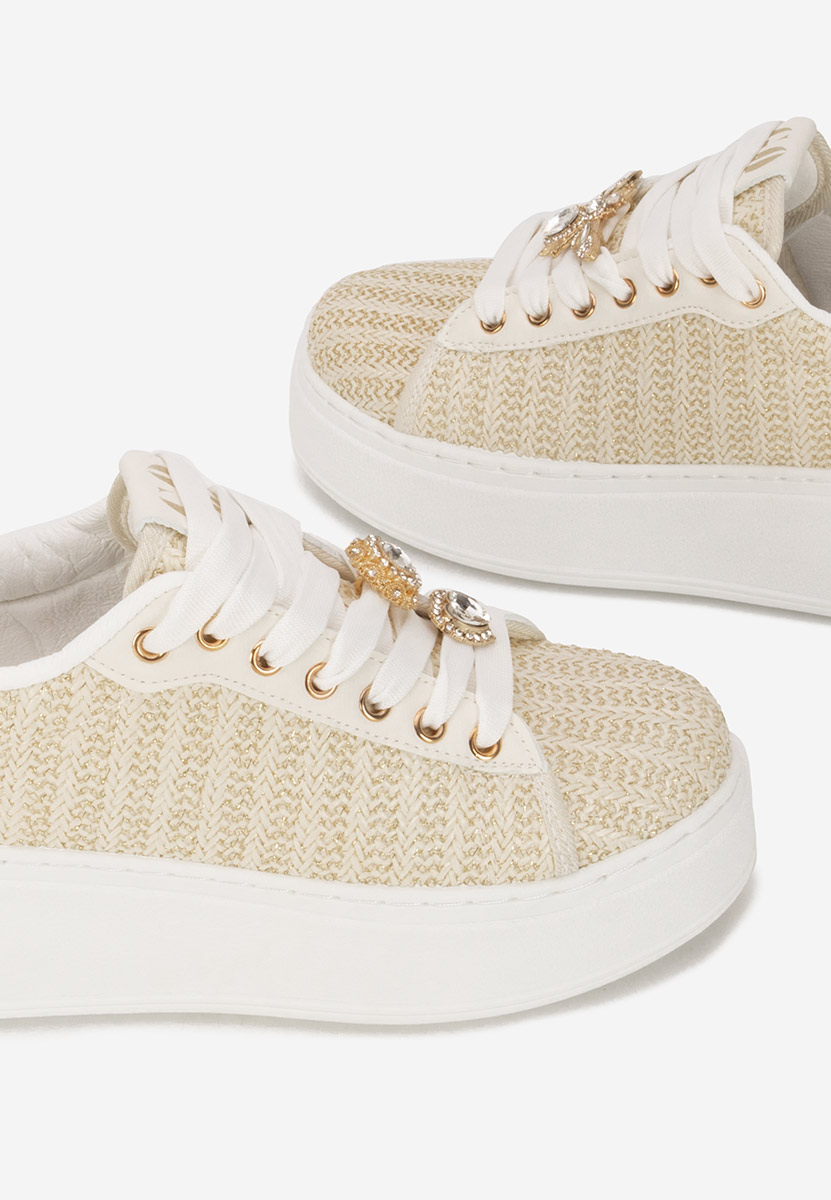 Beżowe sneakersy na platformie Havania