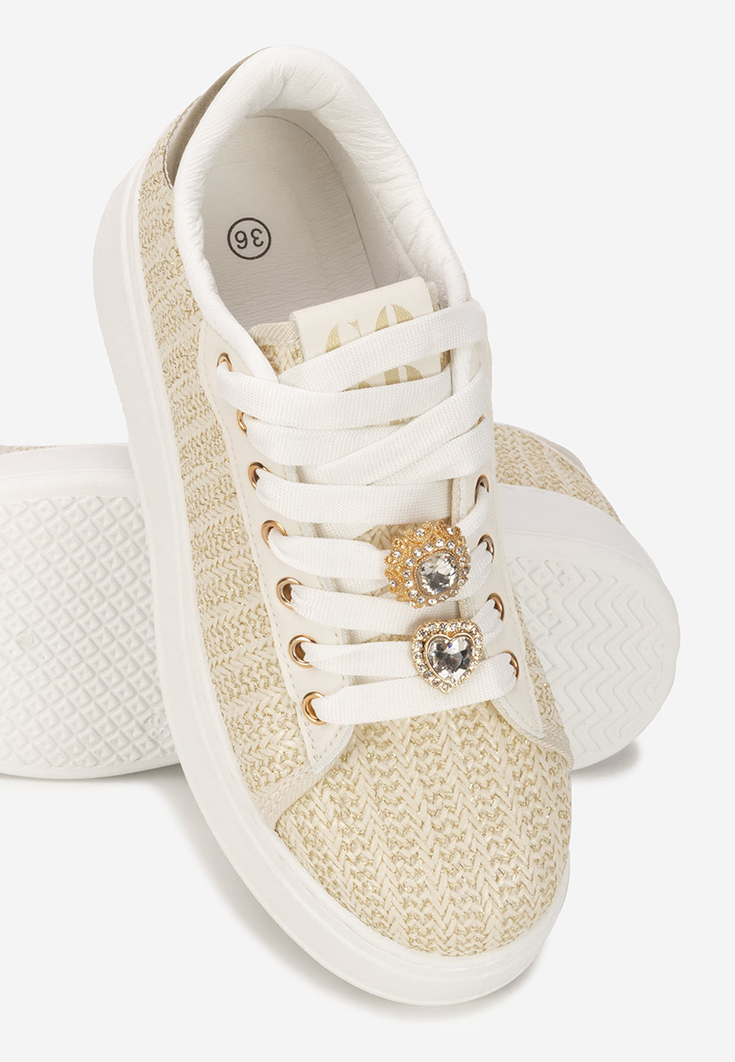 Beżowe sneakersy na platformie Havania