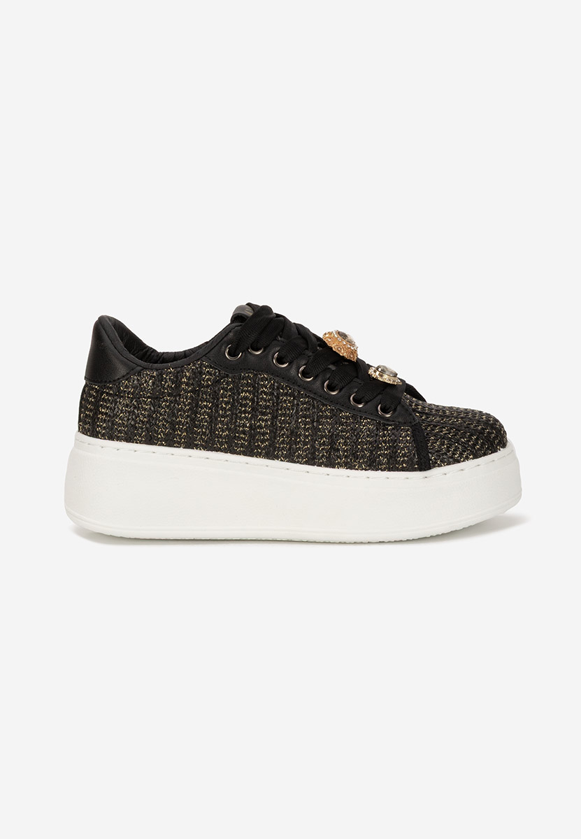 Czarne sneakersy na platformie Havania