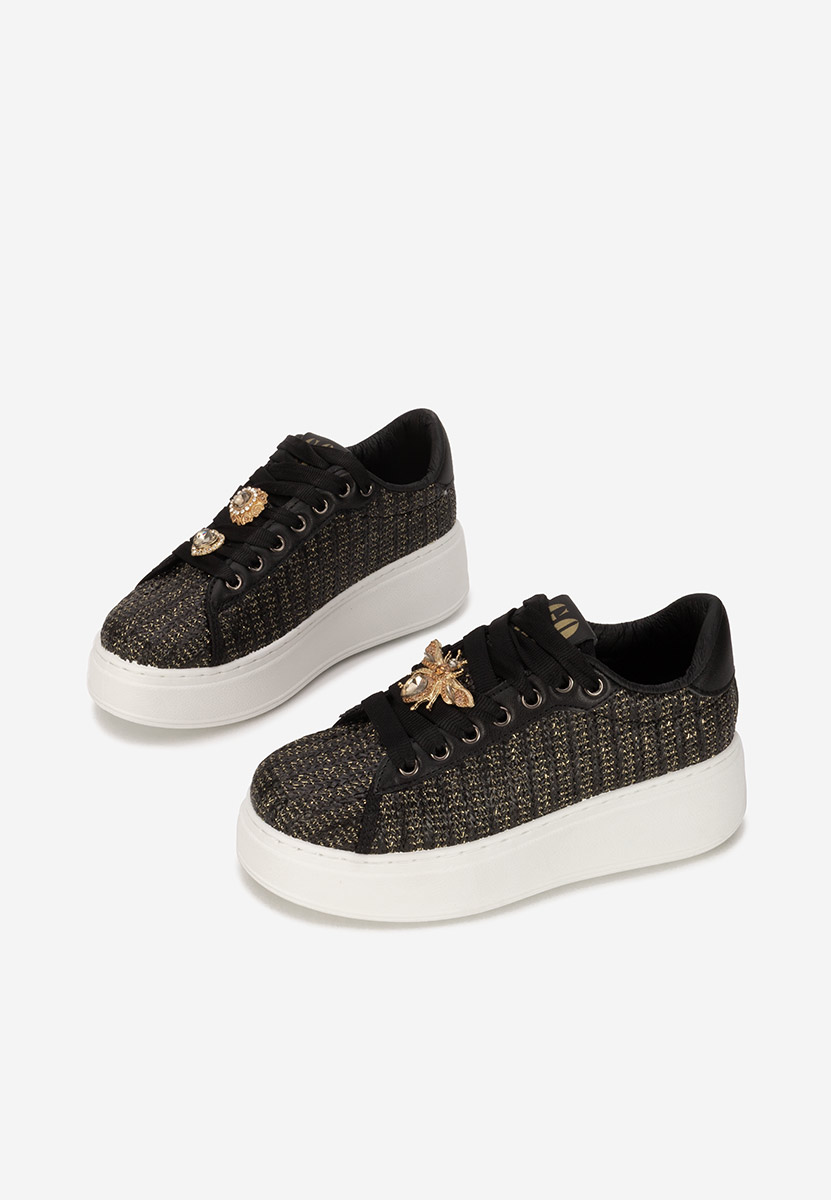 Czarne sneakersy na platformie Havania