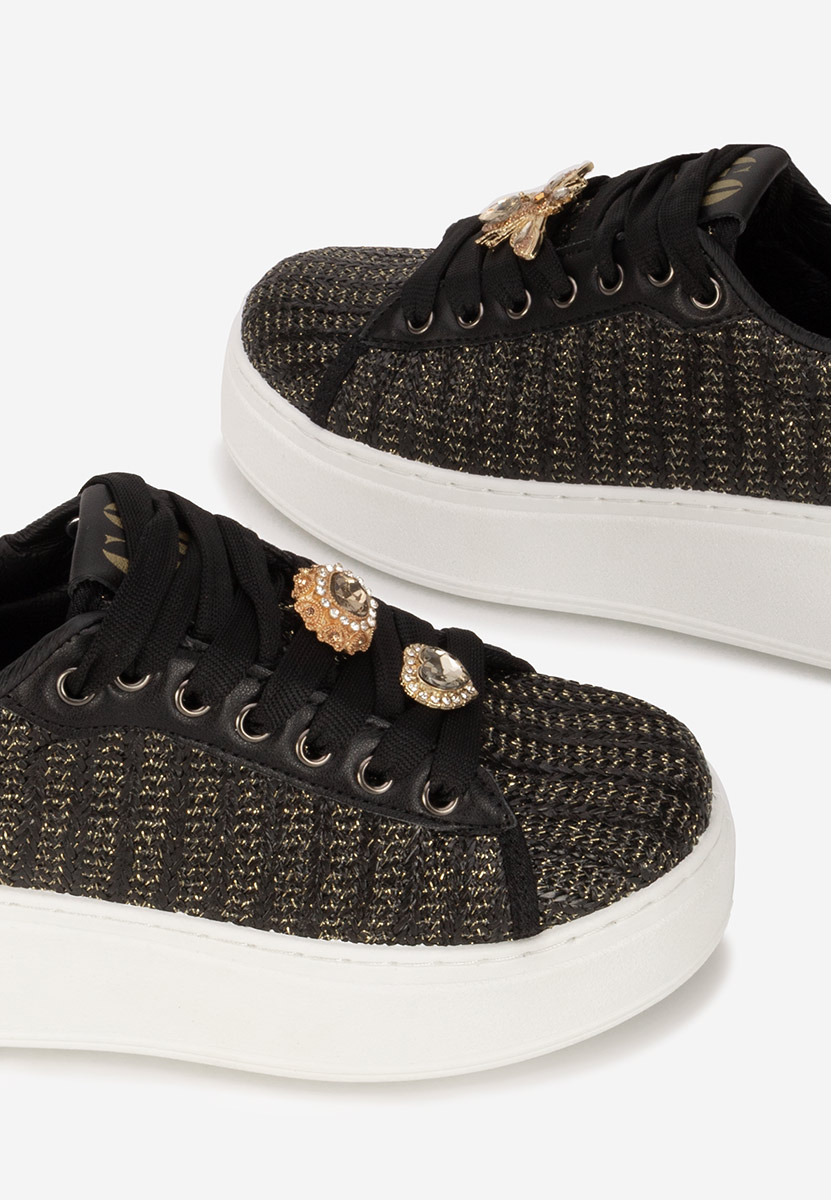 Czarne sneakersy na platformie Havania