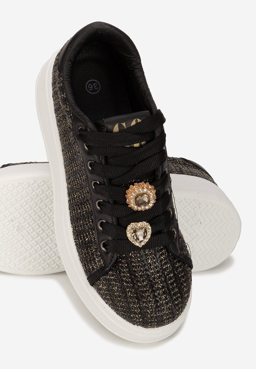 Czarne sneakersy na platformie Havania