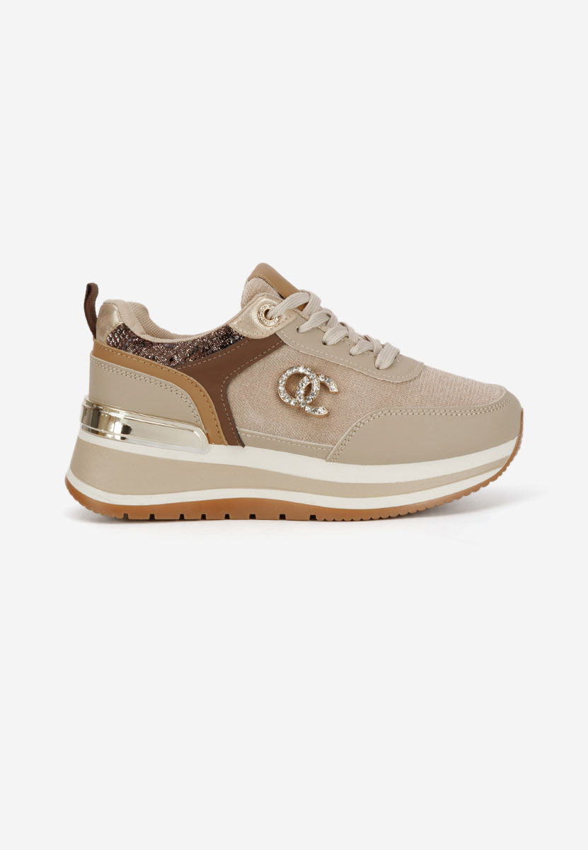 Khaki sneakersy na platformie Liliza