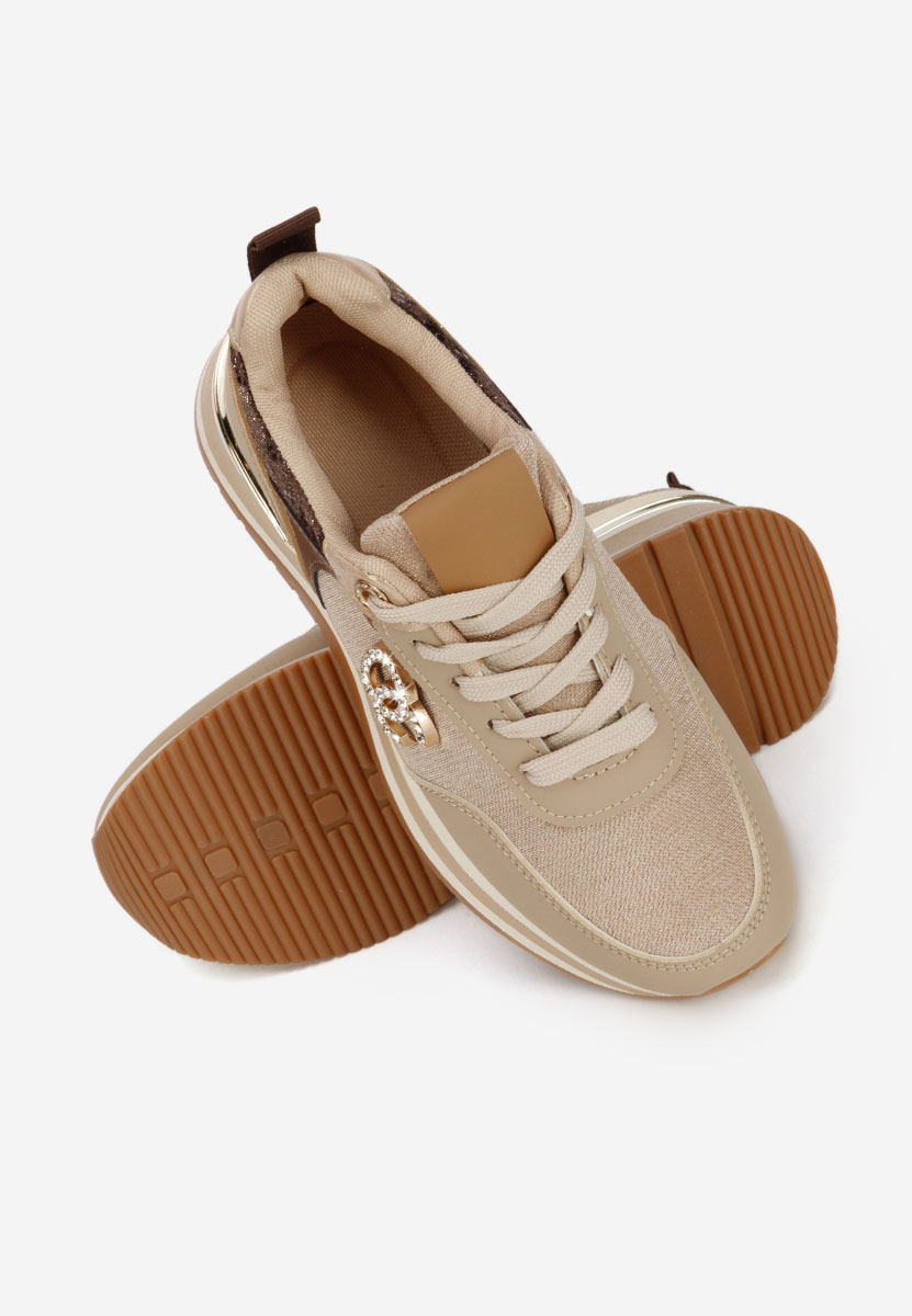 Khaki sneakersy na platformie Liliza