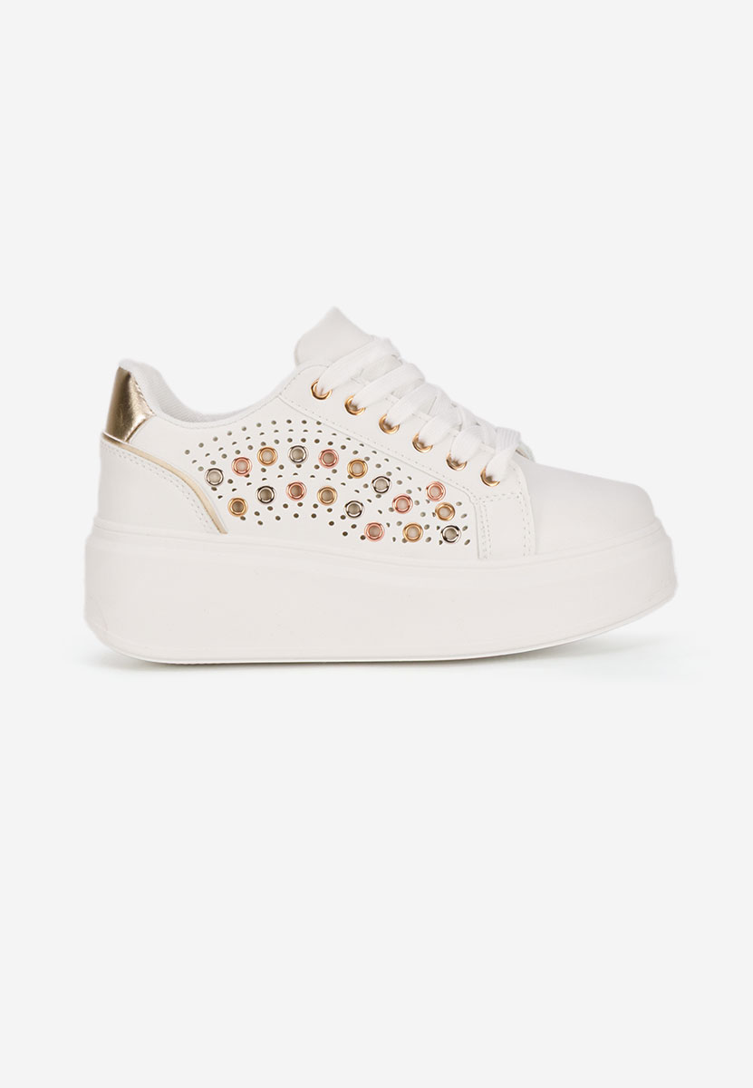 Złote sneakersy na platformie Charolette