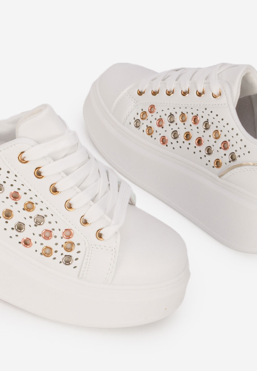 Złote sneakersy na platformie Charolette