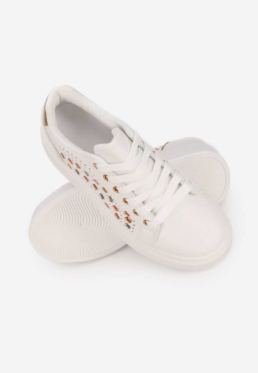 Złote sneakersy na platformie Charolette