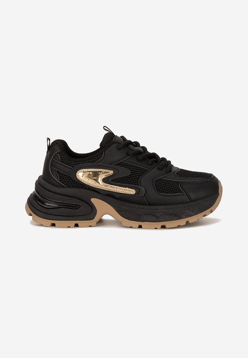 Czarne sneakersy na koturnie Ismira