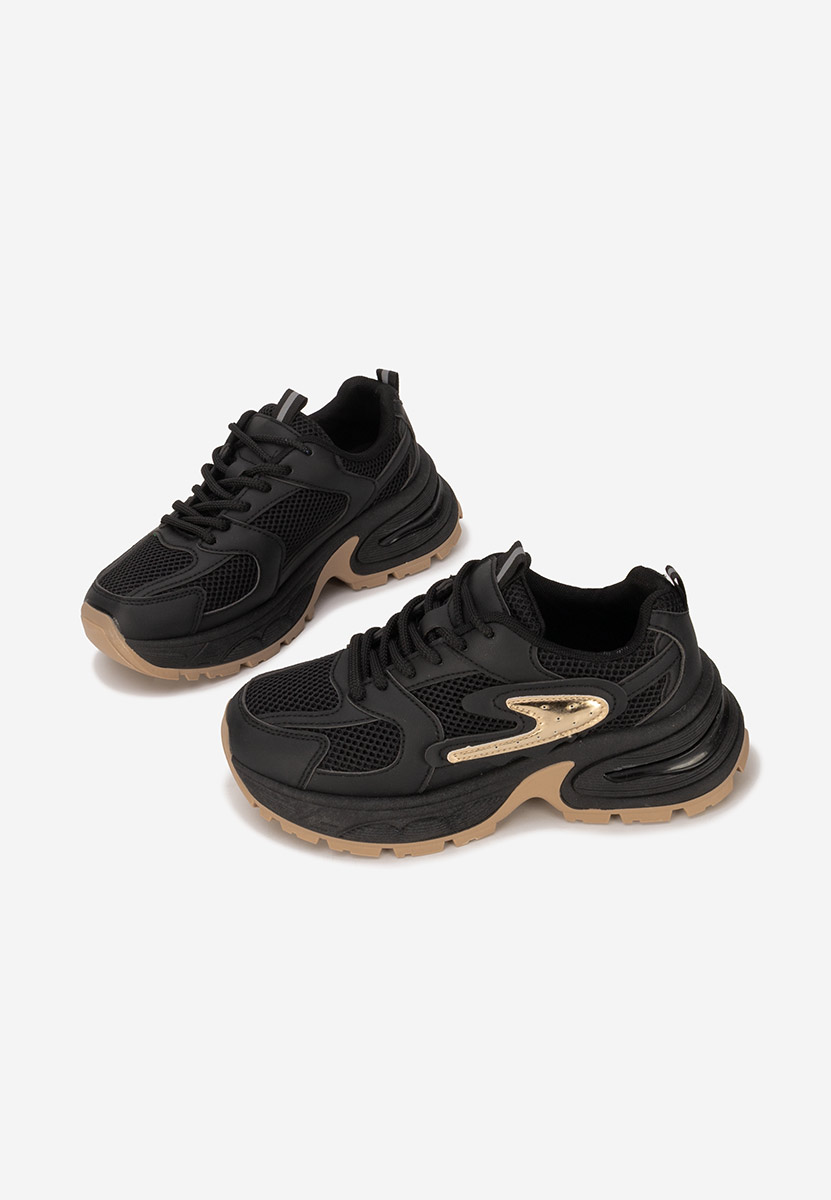 Czarne sneakersy na koturnie Ismira