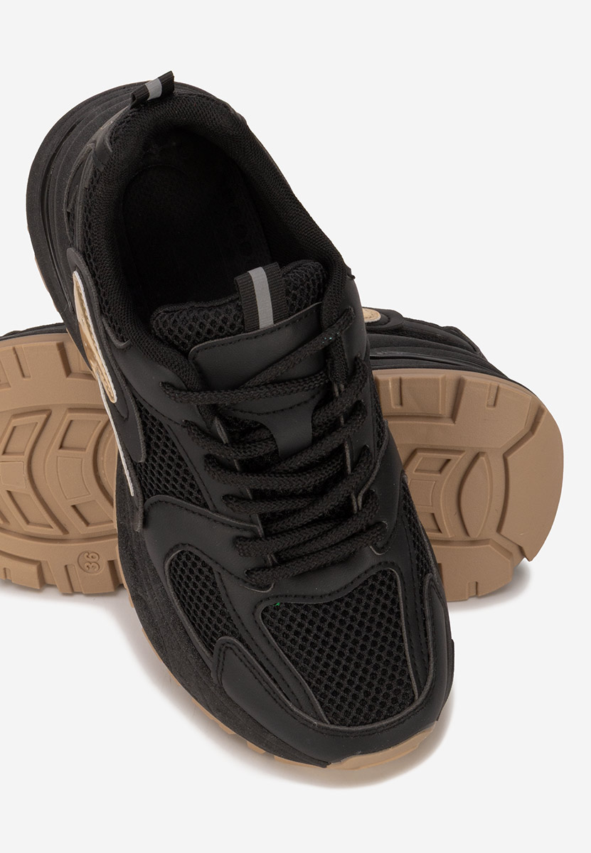Czarne sneakersy na koturnie Ismira