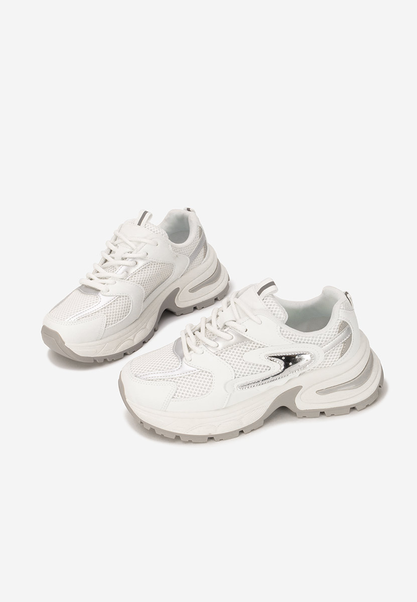 Białe sneakersy na koturnie Ismira