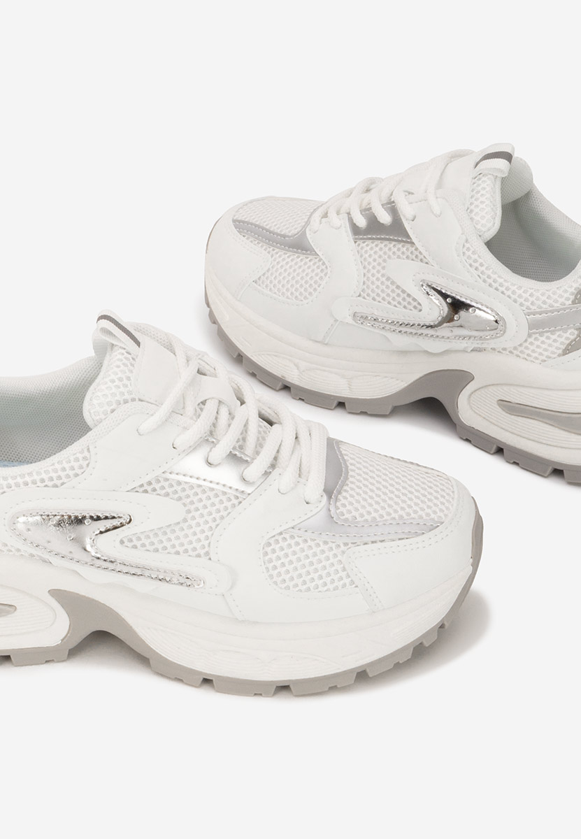 Białe sneakersy na koturnie Ismira