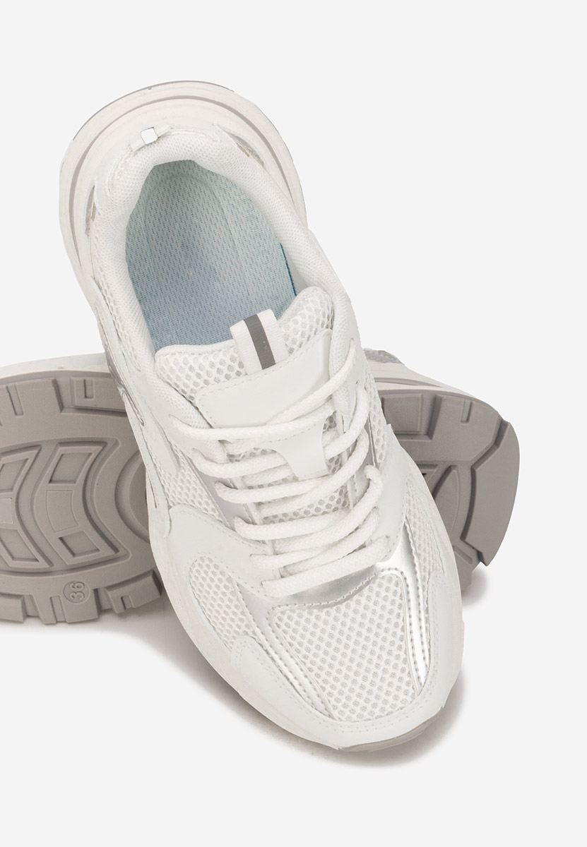 Białe sneakersy na koturnie Ismira
