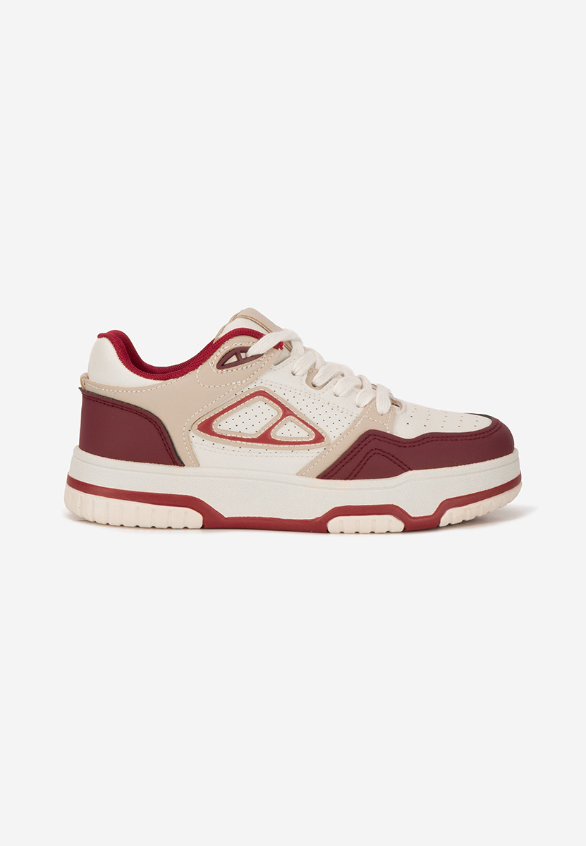 Bordowe sneakersy na platformie Damarya