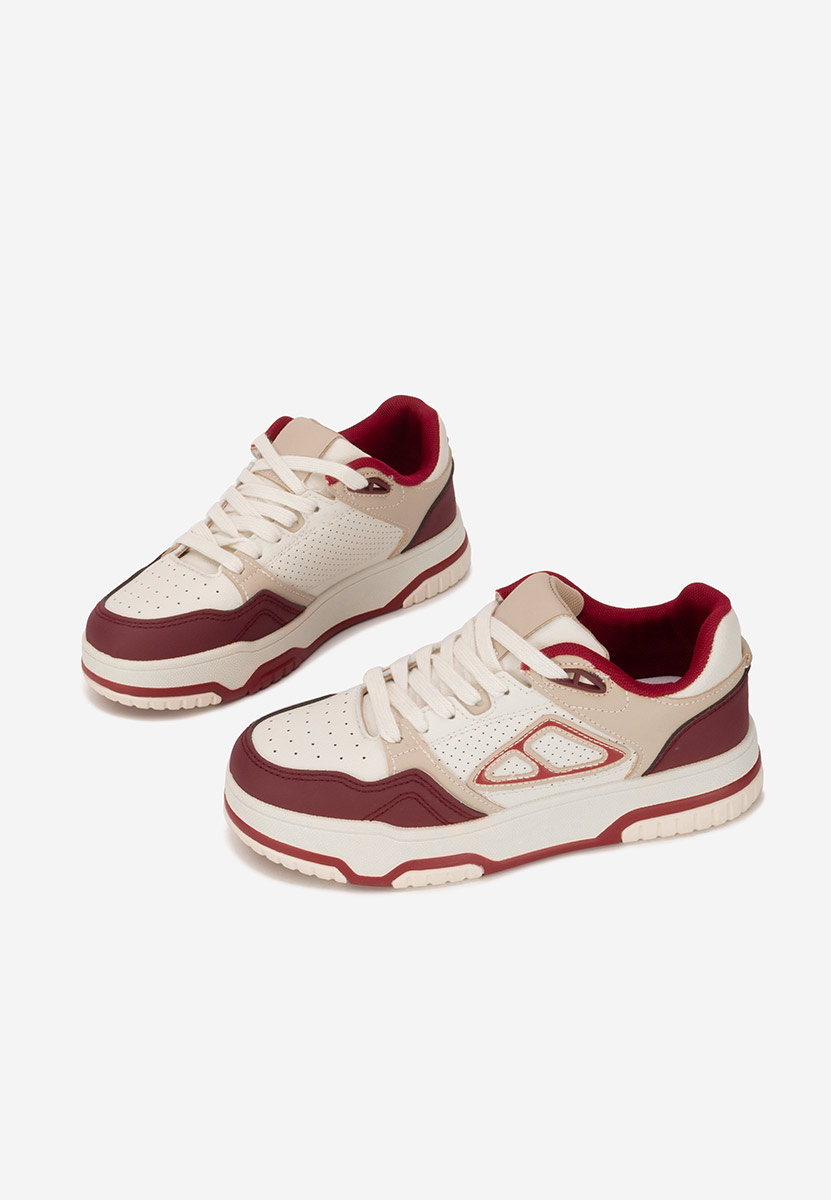 Bordowe sneakersy na platformie Damarya