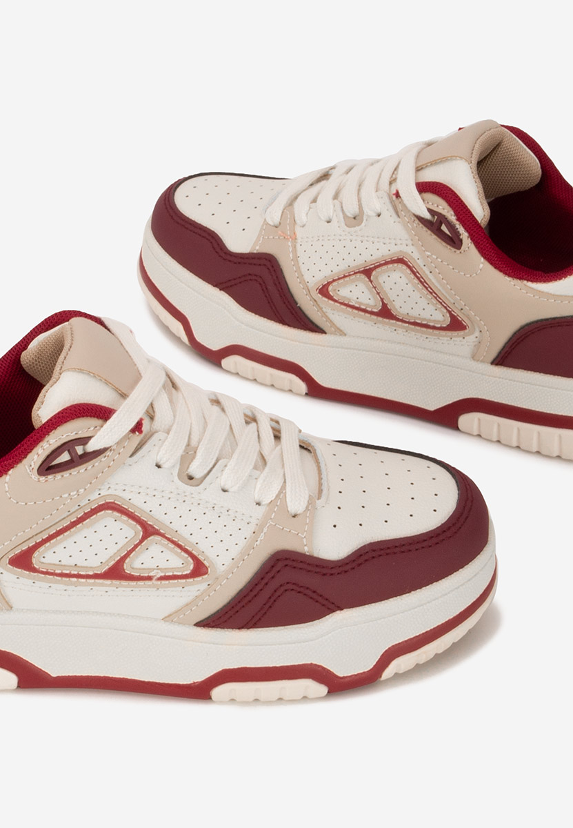 Bordowe sneakersy na platformie Damarya