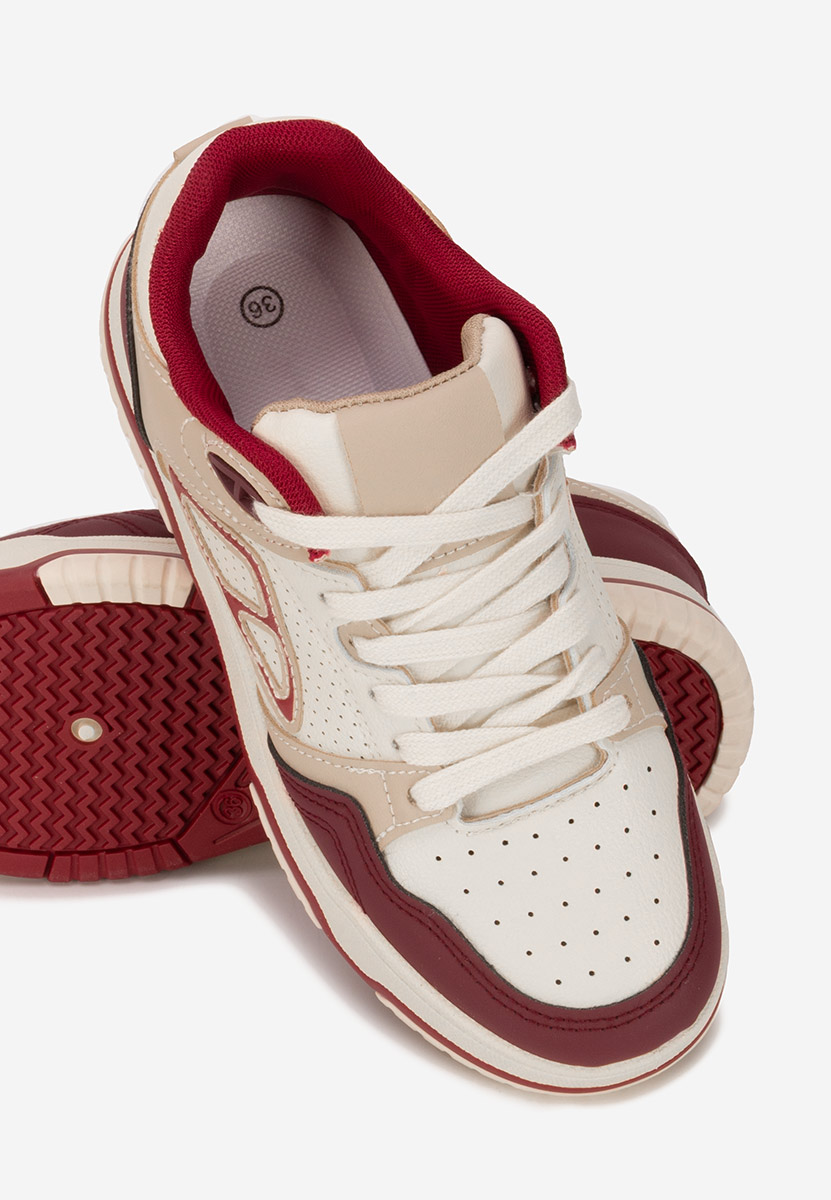 Bordowe sneakersy na platformie Damarya