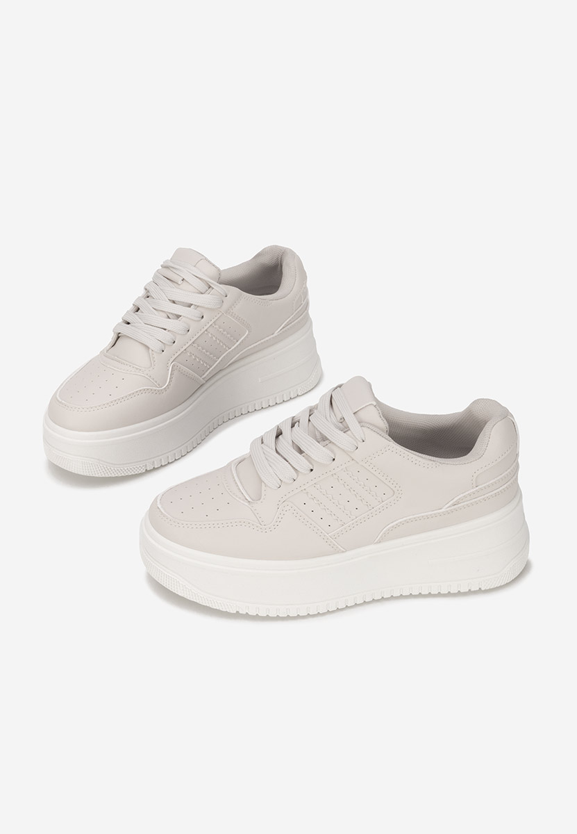 Beżowe sneakersy na platformie Liorna