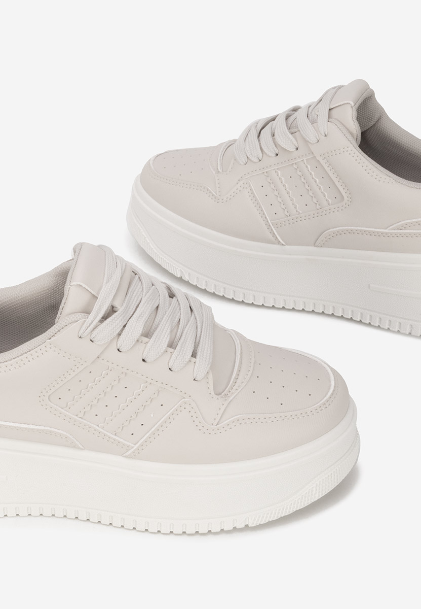 Beżowe sneakersy na platformie Liorna