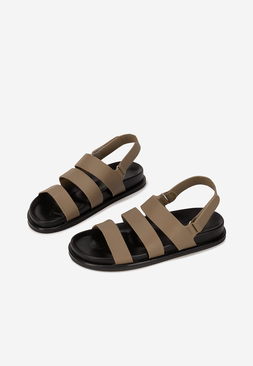 Khaki sandały damskie Carima