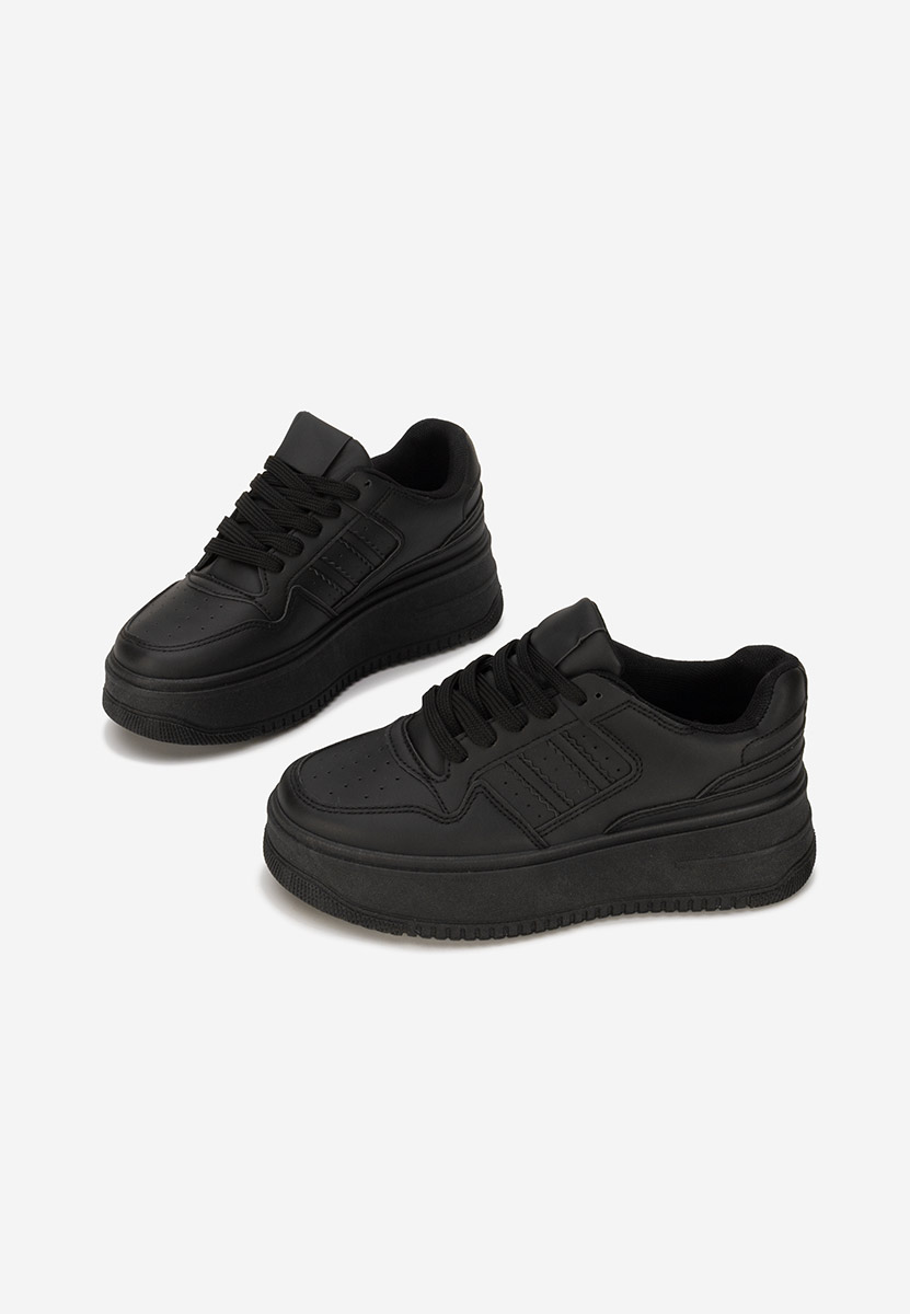 Czarne sneakersy na platformie Liorna