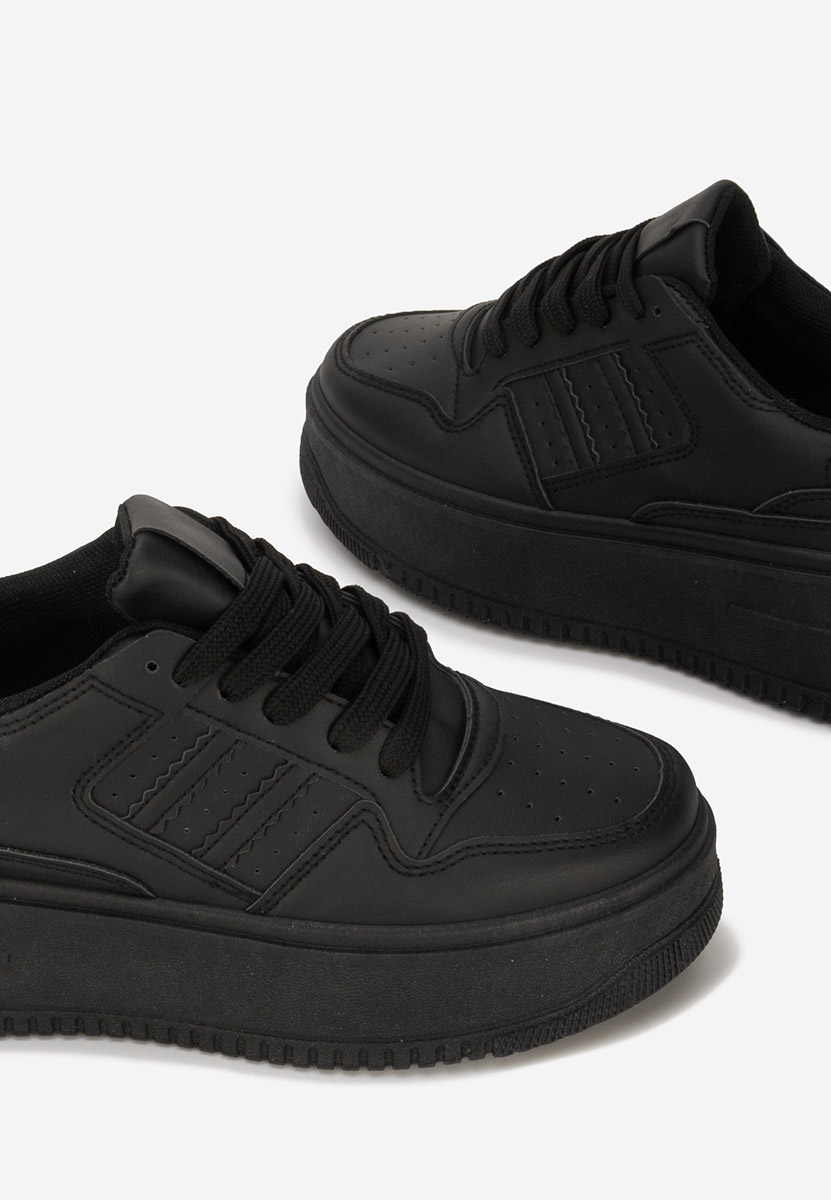 Czarne sneakersy na platformie Liorna