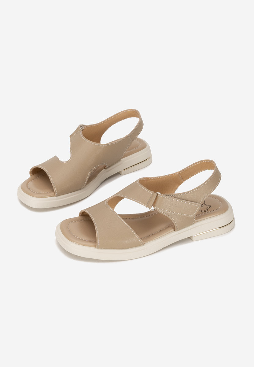 Khaki sandały damskie skórzane Isadoria