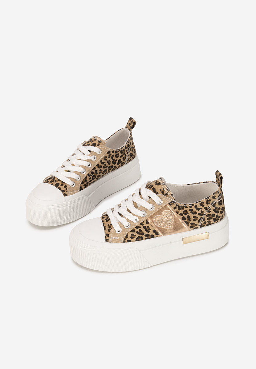 Panterkowe sneakersy na platformie Anasty