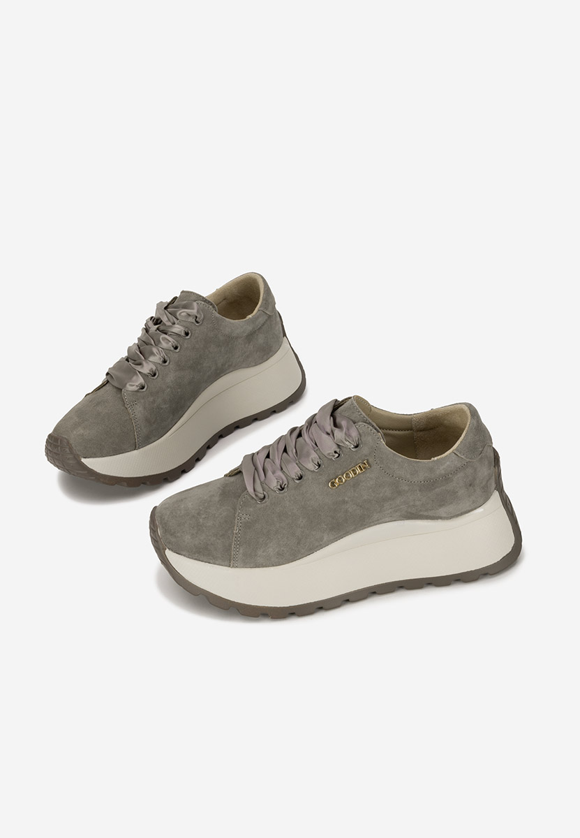 Khaki sneakersy damskie Gonelia