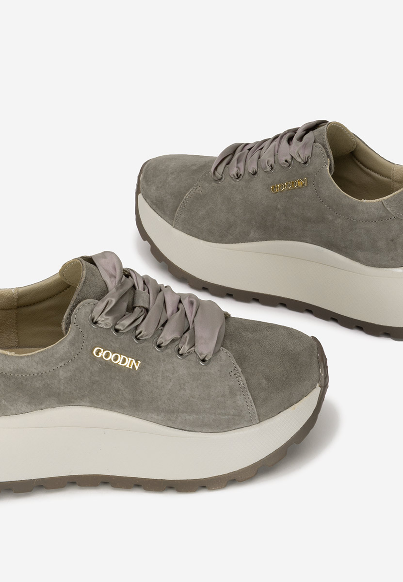 Khaki sneakersy damskie Gonelia