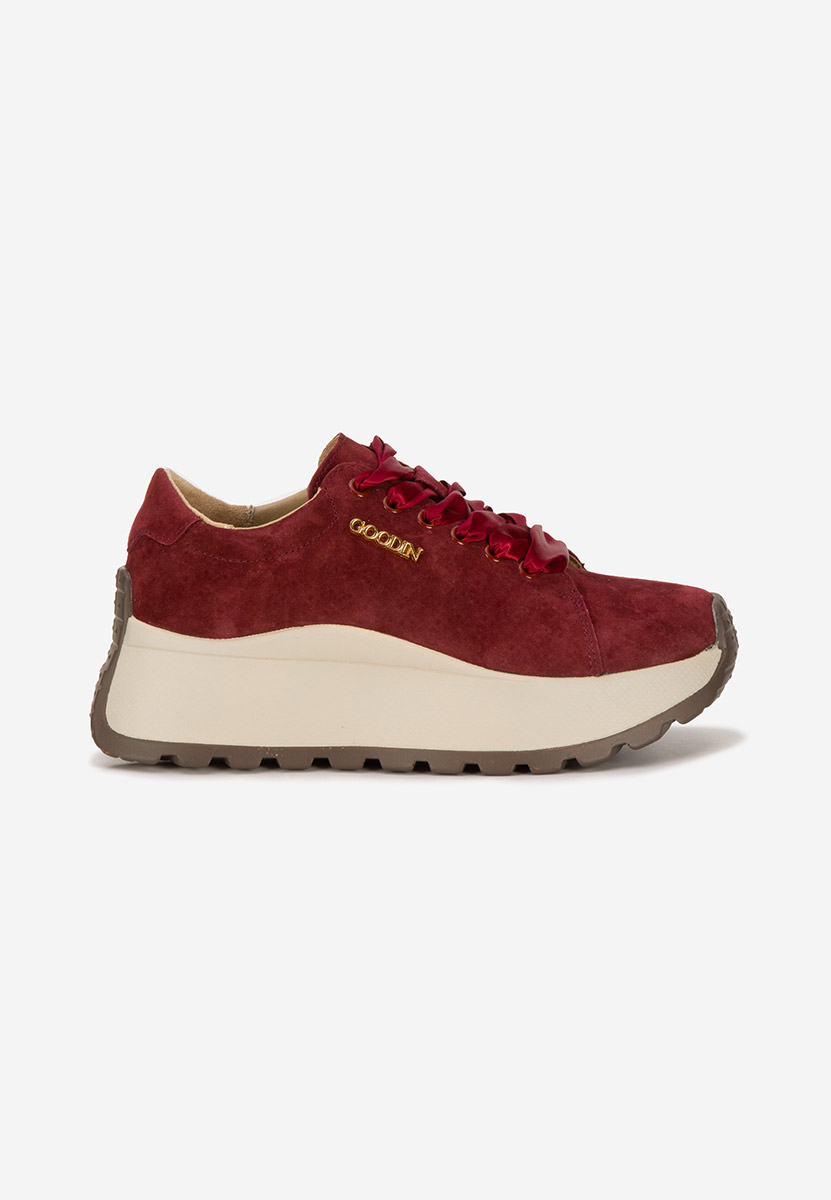 Bordowe sneakersy damskie Gonelia