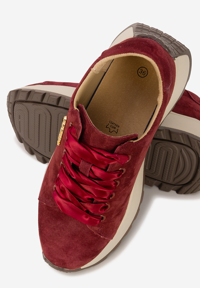 Bordowe sneakersy damskie Gonelia