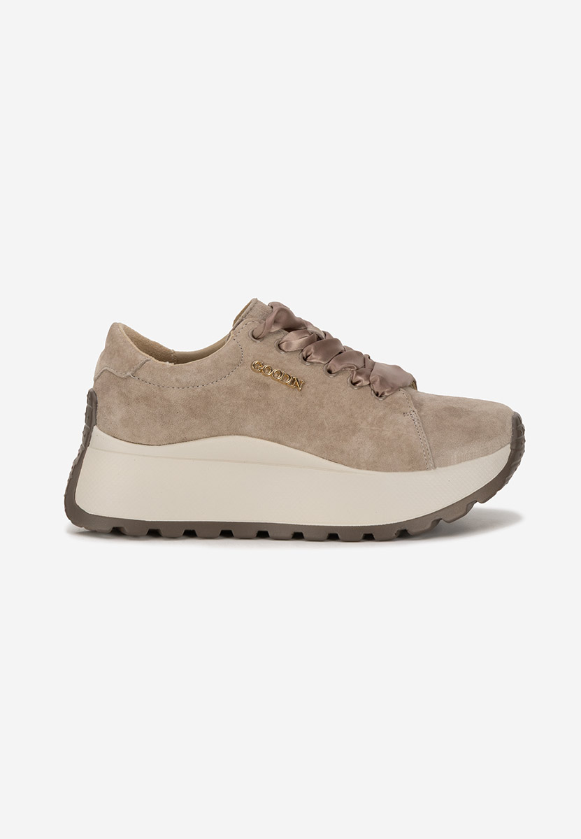 Brązowe sneakersy damskie Gonelia