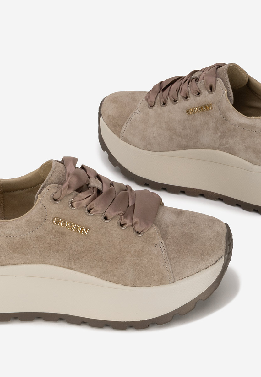 Brązowe sneakersy damskie Gonelia